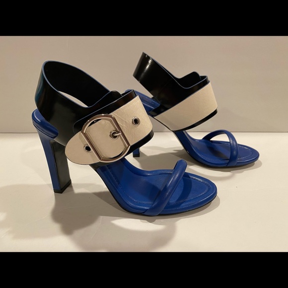 BCBGMaxAzria Nell sandals Heels black blue 6.5 - Picture 3 of 11